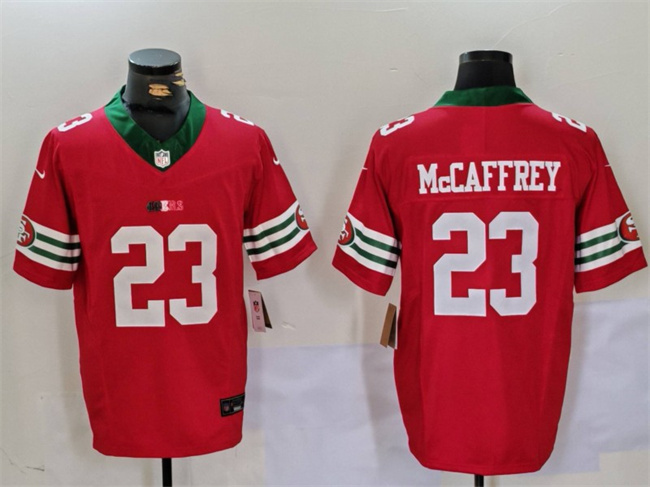 Men's San Francisco 49ers #23 Christian McCaffrey Red F.U.S.E. Mexico Vapor Limited Stitched Football Jersey